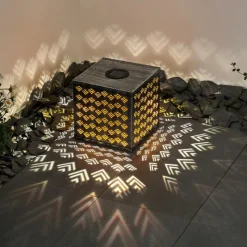 Luminaires Rustiques-hofstein lampe solaire Parikia LED Cuivre, Argenté, 1 lumière