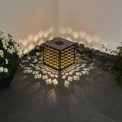 Luminaires Rustiques-hofstein lampe solaire Parikia LED Cuivre, Argenté, 1 lumière