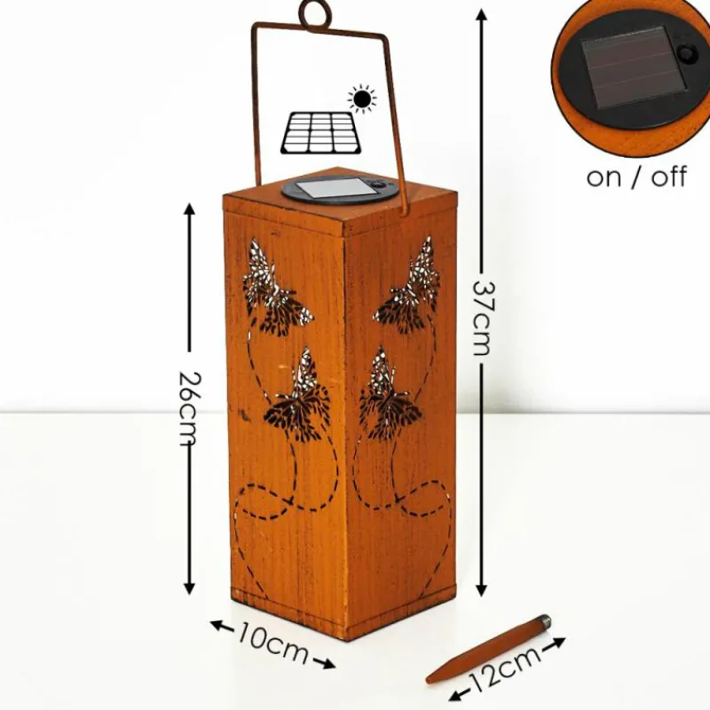 Luminaires Orientaux-hofstein lampe solaire Parikia LED Rouille, 1 lumière