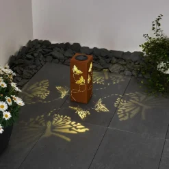 Luminaires Orientaux-hofstein lampe solaire Parikia LED Rouille, 1 lumière