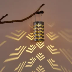 Luminaires Rustiques-hofstein lampe solaire Parikia LED Cuivre, Argenté, 1 lumière