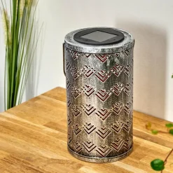 Luminaires Rustiques-hofstein lampe solaire Parikia LED Cuivre, Argenté, 1 lumière