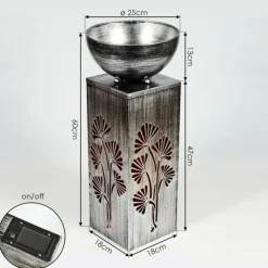 Luminaires Orientaux-hofstein lampe solaire Parikia LED Cuivre, Noir, Argenté, 1 lumière