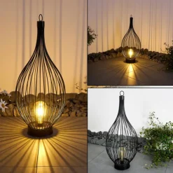 Luminaires Rustiques-hofstein lampe solaire Pasadena LED Noir, 1 lumière