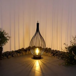 Luminaires Rustiques-hofstein lampe solaire Pasadena LED Noir, 1 lumière