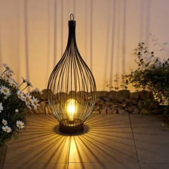 Luminaires Rustiques-hofstein lampe solaire Pasadena LED Noir, 1 lumière