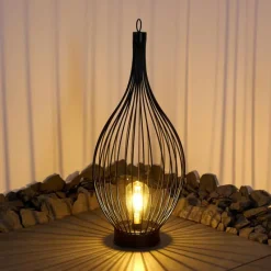 Luminaires Rustiques-hofstein lampe solaire Pasadena LED Noir, 1 lumière