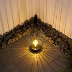 Luminaires Rustiques-hofstein lampe solaire Pasadena LED Noir, 1 lumière