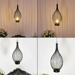 Luminaires Rustiques-hofstein lampe solaire Pasadena LED Noir, 1 lumière