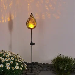 Luminaires Rustiques-hofstein lampe solaire Protaras LED Cuivre, Noir, 1 lumière