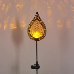 Luminaires Rustiques-hofstein lampe solaire Protaras LED Cuivre, Noir, 1 lumière