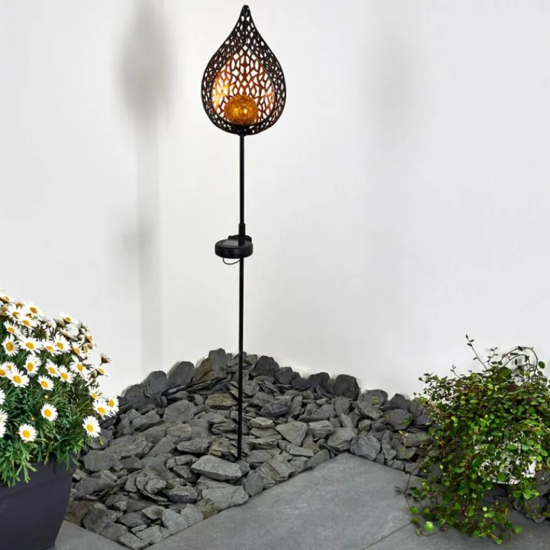 Luminaires Rustiques-hofstein lampe solaire Protaras LED Cuivre, Noir, 1 lumière