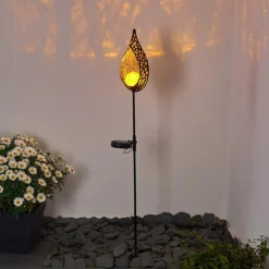 Luminaires Rustiques-hofstein lampe solaire Protaras LED Cuivre, Noir, 1 lumière