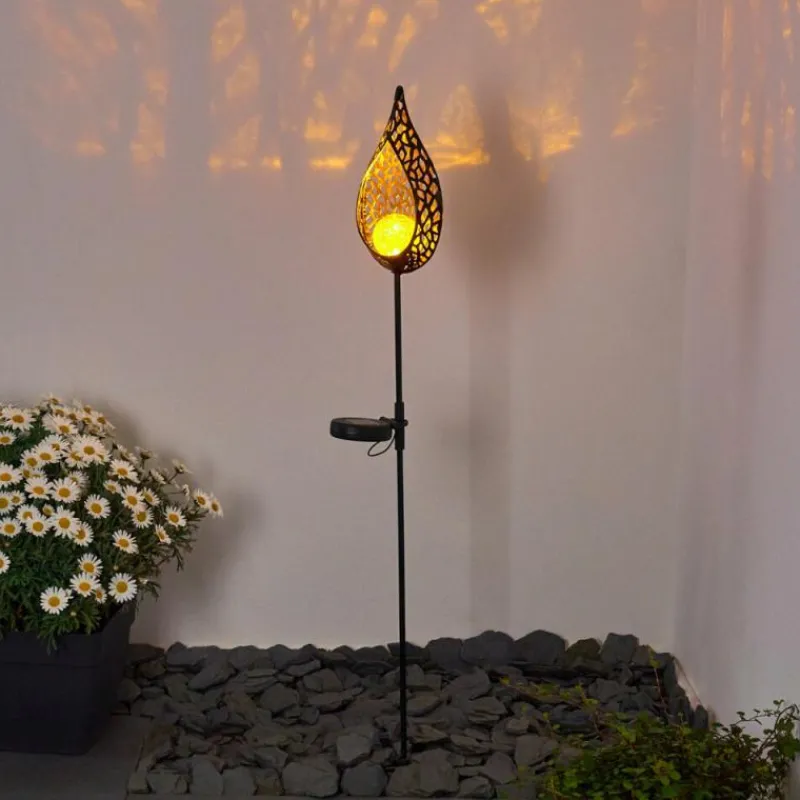 Luminaires Rustiques-hofstein lampe solaire Protaras LED Cuivre, Noir, 1 lumière