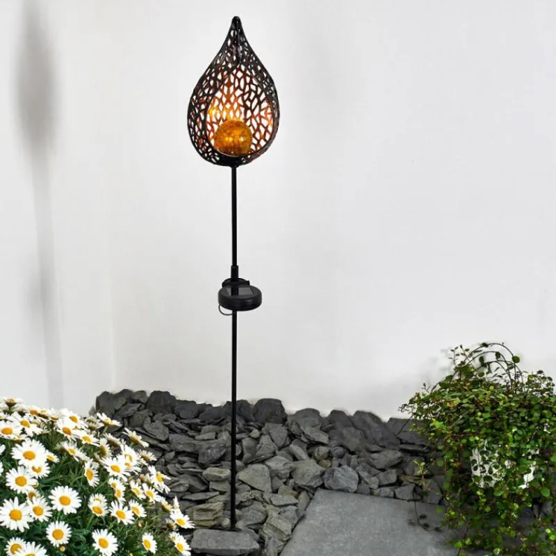 Luminaires Rustiques-hofstein lampe solaire Protaras LED Cuivre, Noir, 1 lumière