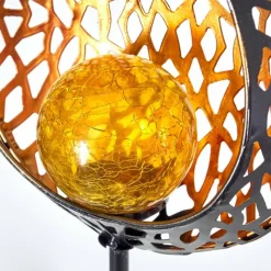 Luminaires Rustiques-hofstein lampe solaire Protaras LED Cuivre, Noir, 1 lumière