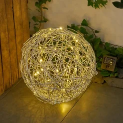 Lampes À Boules-hofstein lampe solaire Rapallo LED Argenté, 30 lumières