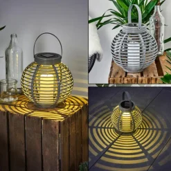 Luminaires Rustiques-hofstein lampe solaire Rehovot LED Gris, 1 lumière