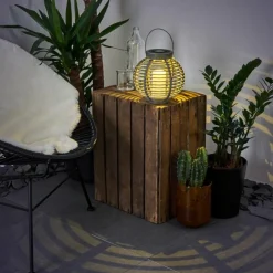 Luminaires Rustiques-hofstein lampe solaire Rehovot LED Gris, 1 lumière