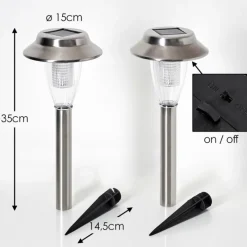 hofstein lampe solaire Rovigo LED Nickel mat, 1 lumière