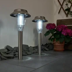 hofstein lampe solaire Rovigo LED Nickel mat, 1 lumière