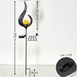 Luminaires Rustiques-hofstein lampe solaire Rovinj LED Anthracite, Cuivre, 1 lumière