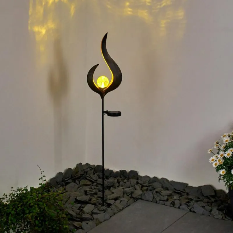 Luminaires Rustiques-hofstein lampe solaire Rovinj LED Anthracite, Cuivre, 1 lumière