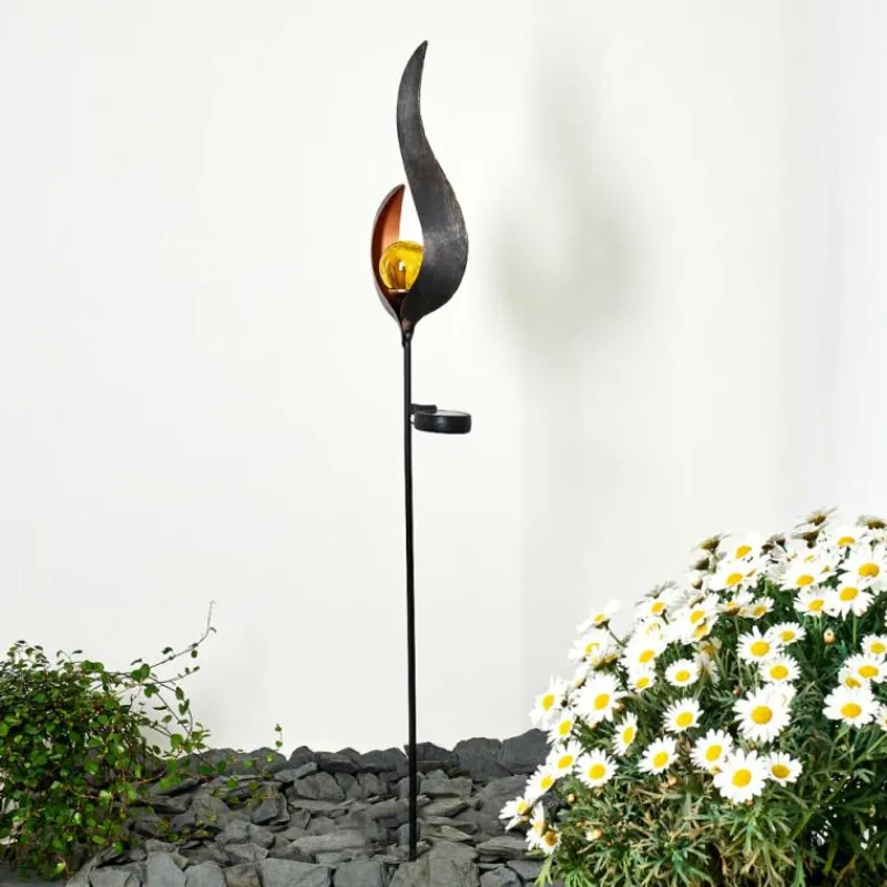 Luminaires Rustiques-hofstein lampe solaire Rovinj LED Anthracite, Cuivre, 1 lumière