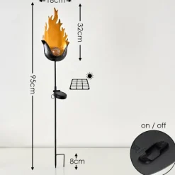 Luminaires Rustiques-hofstein lampe solaire Rovinj LED Noir doré, 1 lumière