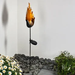 Luminaires Rustiques-hofstein lampe solaire Rovinj LED Noir doré, 1 lumière