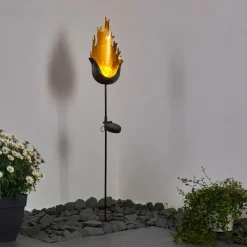 Luminaires Rustiques-hofstein lampe solaire Rovinj LED Noir doré, 1 lumière