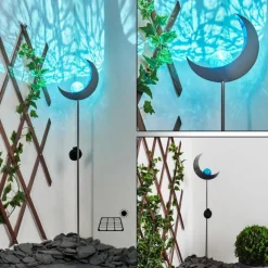 Luminaires Rustiques-hofstein lampe solaire Rovinj LED Bleu, Argenté, 1 lumière