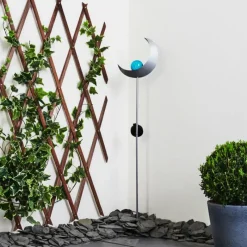 Luminaires Rustiques-hofstein lampe solaire Rovinj LED Bleu, Argenté, 1 lumière