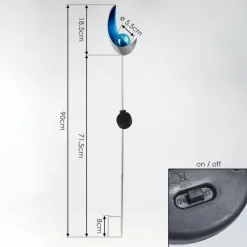 Luminaires Rustiques-hofstein lampe solaire Rovinj LED Bleu, Argenté, 1 lumière