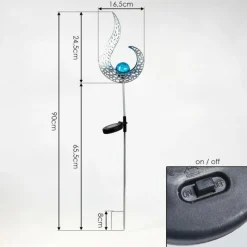 Luminaires Rustiques-hofstein lampe solaire Rovinj LED Bleu, Argenté, 1 lumière