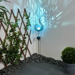 Luminaires Rustiques-hofstein lampe solaire Rovinj LED Bleu, Argenté, 1 lumière