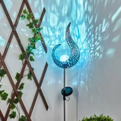 Luminaires Rustiques-hofstein lampe solaire Rovinj LED Bleu, Argenté, 1 lumière