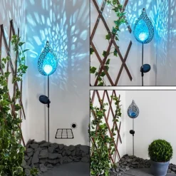 Luminaires Rustiques-hofstein lampe solaire Rovinj LED Bleu, Argenté, 1 lumière