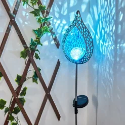 Luminaires Rustiques-hofstein lampe solaire Rovinj LED Bleu, Argenté, 1 lumière