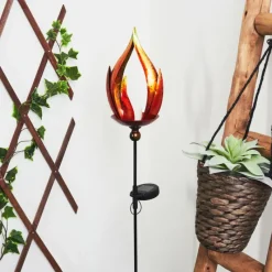 hofstein lampe solaire Rovinj LED Jaune, Rouge, Noir, 10 lumières