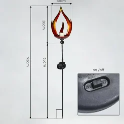 hofstein lampe solaire Rovinj LED Jaune, Rouge, Noir, 10 lumières