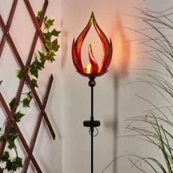 hofstein lampe solaire Rovinj LED Jaune, Rouge, Noir, 10 lumières