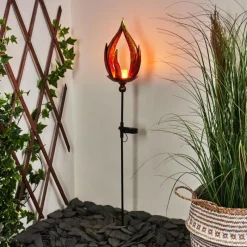 hofstein lampe solaire Rovinj LED Jaune, Rouge, Noir, 10 lumières