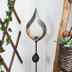 Luminaires Orientaux-hofstein lampe solaire Rovinj LED Cuivre, Noir, 1 lumière