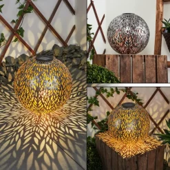 hofstein lampe solaire Samoao LED Cuivre, Noir, Argenté, 1 lumière