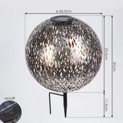 hofstein lampe solaire Samoao LED Cuivre, Noir, Argenté, 1 lumière