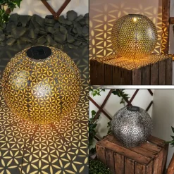 hofstein lampe solaire Samoao LED Cuivre, Noir, Argenté, 1 lumière