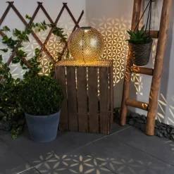 hofstein lampe solaire Samoao LED Cuivre, Noir, Argenté, 1 lumière