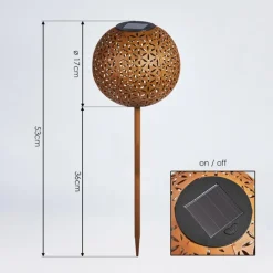 hofstein lampe solaire Samoao LED Rouille, Noir, 1 lumière