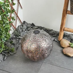 Luminaires Orientaux-hofstein lampe solaire Samoao LED Cuivre, Noir, Argenté, 1 lumière